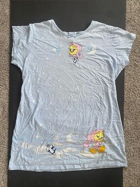 Light Blue Tweety Nightshirt Pajama Top